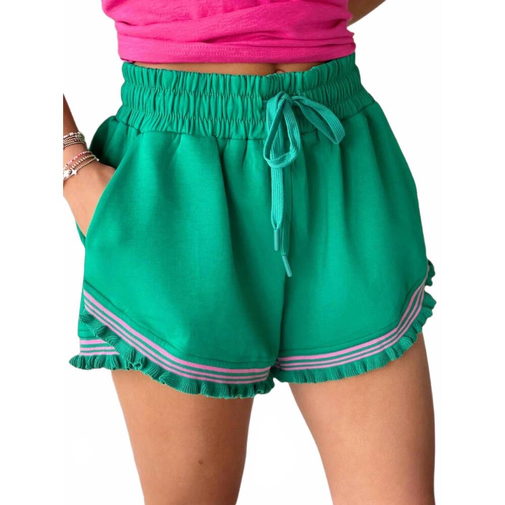 NEW UMGEE ruffle trim short in kelly green